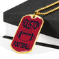 Houston Fan Necklace Dog Tag Stainless Steel or 18k Gold 24" Chain - Express Your Love Gifts