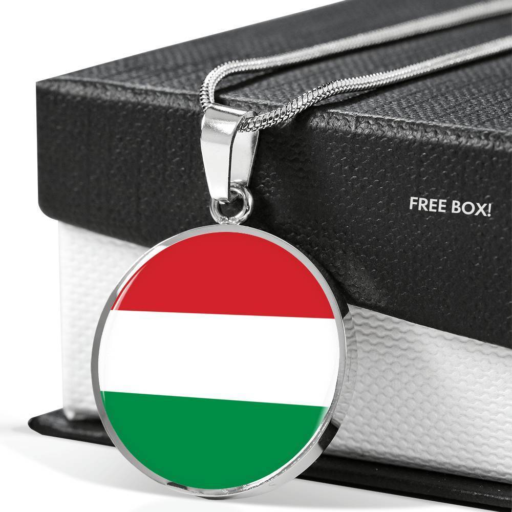 Hungary Flag Necklace Hungary Flag Stainless Steel or 18k Gold 18-22" - Express Your Love Gifts