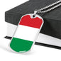 Hungary Flag Necklace Hungary Flag Stainless Steel or 18k Gold Dog Tag 24" - Express Your Love Gifts