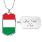 Hungary Flag Necklace Hungary Flag Stainless Steel or 18k Gold Dog Tag 24" - Express Your Love Gifts