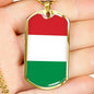 Hungary Flag Necklace Hungary Flag Stainless Steel or 18k Gold Dog Tag 24" - Express Your Love Gifts