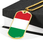 Hungary Flag Necklace Hungary Flag Stainless Steel or 18k Gold Dog Tag 24" - Express Your Love Gifts