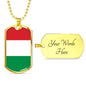 Hungary Flag Necklace Hungary Flag Stainless Steel or 18k Gold Dog Tag 24" - Express Your Love Gifts