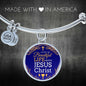 I Accept Life With Jesus Christ Stainless Steel or 18k Gold Bangle Bracelet - Express Your Love Gifts