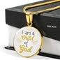 I Am A Child Of God Circle Necklace Stainless Steel or 18k Gold 18-22" - Express Your Love Gifts
