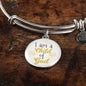 I Am A Child Of God Circle Stainless Steel or 18k Gold Bangle Bracelet - Express Your Love Gifts