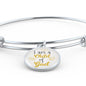 I Am A Child Of God Circle Stainless Steel or 18k Gold Bangle Bracelet - Express Your Love Gifts