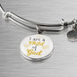 I Am A Child Of God Circle Stainless Steel or 18k Gold Bangle Bracelet - Express Your Love Gifts