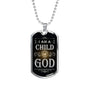 I Am a Child Of God Necklace Stainless Steel or 18k Gold Dog Tag 24" Chain - Express Your Love Gifts