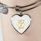 I Am A Child Of God Stainless Steel or 18k Gold Heart Bangle Bracelet - Express Your Love Gifts