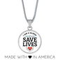 I Am A Nurse I Save Lives Circle Necklace Stainless Steel or 18k Gold 18-22"-Express Your Love Gifts
