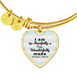 I Am Fearfully And Wonderfully Made Heart Bangle Stainless Steel or 18k Gold 79" - Express Your Love Gifts