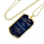 I Am The Vine Bible Verse Dog Tag Stainless Steel or 18k Gold 24" Chain - Express Your Love Gifts
