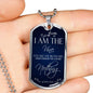 I Am The Vine Bible Verse Dog Tag Stainless Steel or 18k Gold 24" Chain - Express Your Love Gifts