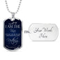 I Am The Vine Bible Verse Dog Tag Stainless Steel or 18k Gold 24" Chain - Express Your Love Gifts