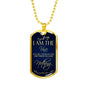 I Am The Vine Bible Verse Dog Tag Stainless Steel or 18k Gold 24" Chain - Express Your Love Gifts