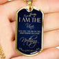 I Am The Vine Bible Verse Dog Tag Stainless Steel or 18k Gold 24" Chain - Express Your Love Gifts