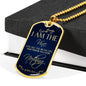 I Am The Vine Bible Verse Dog Tag Stainless Steel or 18k Gold 24" Chain - Express Your Love Gifts