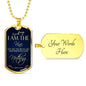 I Am The Vine Bible Verse Dog Tag Stainless Steel or 18k Gold 24" Chain - Express Your Love Gifts