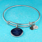 I Am The Vine Bracelet Blue John 15:5 Stainless Steel or 18k Gold Circle Bangle - Express Your Love Gifts