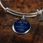 I Am The Vine Bracelet Blue John 15:5 Stainless Steel or 18k Gold Circle Bangle - Express Your Love Gifts