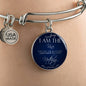 I Am The Vine Bracelet Blue John 15:5 Stainless Steel or 18k Gold Circle Bangle - Express Your Love Gifts