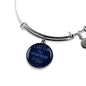 I Am The Vine Bracelet Blue John 15:5 Stainless Steel or 18k Gold Circle Bangle - Express Your Love Gifts
