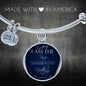I Am The Vine Bracelet Blue John 15:5 Stainless Steel or 18k Gold Circle Bangle - Express Your Love Gifts