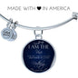 I Am The Vine Bracelet Blue John 15:5 Stainless Steel or 18k Gold Circle Bangle - Express Your Love Gifts