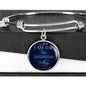 I Am The Vine Bracelet Blue John 15:5 Stainless Steel or 18k Gold Circle Bangle - Express Your Love Gifts