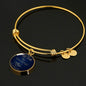 I Am The Vine Bracelet Blue John 15:5 Stainless Steel or 18k Gold Circle Bangle - Express Your Love Gifts