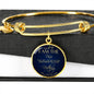 I Am The Vine Bracelet Blue John 15:5 Stainless Steel or 18k Gold Circle Bangle - Express Your Love Gifts