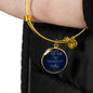 I Am The Vine Bracelet Blue John 15:5 Stainless Steel or 18k Gold Circle Bangle - Express Your Love Gifts
