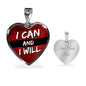 I Can And I Will Necklace Stainless Steel or 18k Gold Heart Pendant 18-22"-Express Your Love Gifts