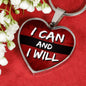 I Can And I Will Necklace Stainless Steel or 18k Gold Heart Pendant 18-22"-Express Your Love Gifts