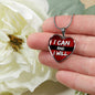 I Can And I Will Necklace Stainless Steel or 18k Gold Heart Pendant 18-22"-Express Your Love Gifts