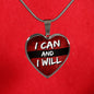 I Can And I Will Necklace Stainless Steel or 18k Gold Heart Pendant 18-22"-Express Your Love Gifts