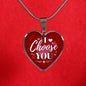 I Choose You Necklace Stainless Steel or 18k Gold Heart Pendant 18-22"-Express Your Love Gifts