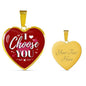 I Choose You Necklace Stainless Steel or 18k Gold Heart Pendant 18-22"-Express Your Love Gifts
