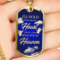 I'Ll Hold You In My Heart Remembrance Memorial Necklace Stainless Steel or 18k Gold Dog Tag 24" Chain - Express Your Love Gifts