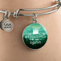 I Love All The Adventures We Have Together Stainless Steel or 18k Gold Circle Bangle Bracelet - Express Your Love Gifts