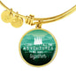 I Love All The Adventures We Have Together Stainless Steel or 18k Gold Circle Bangle Bracelet - Express Your Love Gifts