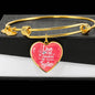 I Love All The Adventures We Have Together (Travel) Stainless Steel or 18k Gold Heart Bangle Bracelet - Express Your Love Gifts