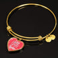 I Love All The Adventures We Have Together (Travel) Stainless Steel or 18k Gold Heart Bangle Bracelet - Express Your Love Gifts