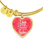 I Love All The Adventures We Have Together (Travel) Stainless Steel or 18k Gold Heart Bangle Bracelet - Express Your Love Gifts