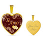 I Love You Spanish Gift Te Amo Heart Pendant Stainless Steel or 18k Gold Heart Pendant Necklace 18-22"-Express Your Love Gifts