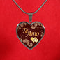 I Love You Spanish Gift Te Amo Heart Pendant Stainless Steel or 18k Gold Heart Pendant Necklace 18-22"-Express Your Love Gifts