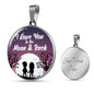 I Love You To The Moon & Back Circle Necklace Stainless Steel or 18k Gold 18-22"-Express Your Love Gifts