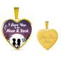 I Love You To The Moon & Back Love Stainless Steel or 18k Gold Heart Pendant Necklace 18-22"-Express Your Love Gifts