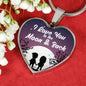 I Love You To The Moon & Back Love Stainless Steel or 18k Gold Heart Pendant Necklace 18-22"-Express Your Love Gifts